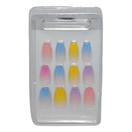 CALA - "Glam Couture" uñas postizas con punta de color (24 uñas en 12 tamaños)