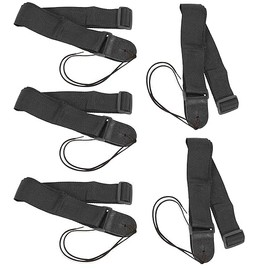 ChromaCast 5 Pack Black Adjustable Nylon Polypropylene Guitar Strap for Electric, Acoustic and Bass Guitars