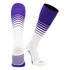 TCK Sports Elite Breaker Soccer Socks (Purple/White, Medium)