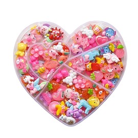 GOGOONLY 100pcs Charms Kawaii Cute Set Resin Candy Charms Mixed Assorted Sweets Flatback Beads Making Supplies for DIY Craft Making and Ornament Scrapbooking With Case (Jelly (100pcs)) - BH001075