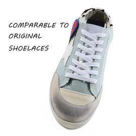 VSUDO VSUDO 130 cm Flat Snow White Trainer Laces for Canvas Sneakers (2 Pairs-130CM)