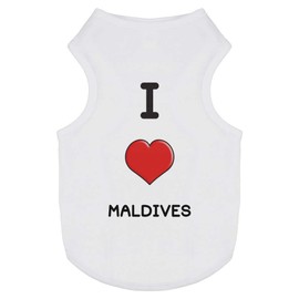 'I Love Maldives' Pet Dog/Cat T-Shirt (PT00093628)