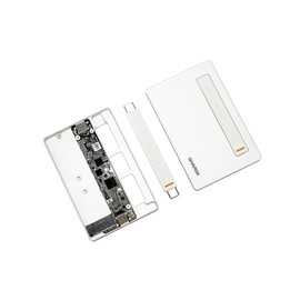 sharge Disk Plus SSD Enclosure 10Gbps M.2 NVMe, 0.24" Ultra Slim Aluminum Enclosure with Built-in Cable USB C 3.2 Gen2 Support Size 2230/2242/2280 M Key SSDs (SSD not Included)