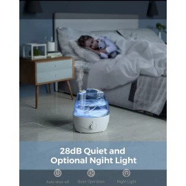 Homasy Humidifiers Ultrasonic Humidifier with Night Light Lasts Up to 30 Hours