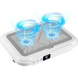 Professional Nail Dust Collector, AZ GOGO Upgrade 1700Pa Dual Turbo Nail Vacuum Dust Collector, 170W Brushless Powerful Suction with 2 Reusable HEPA Filter for Salon & Home Use