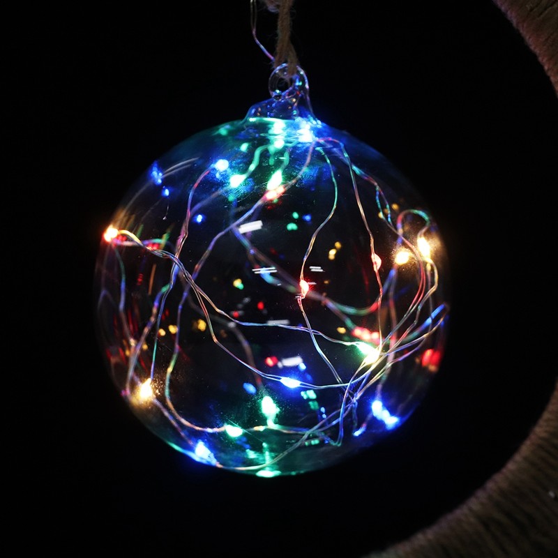 Glass Ball Moon Iron Art Decoration Night Light with LED