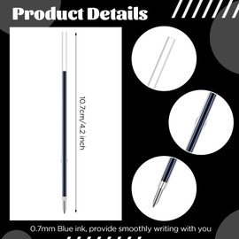 Wincredulous 30 Pieces Retractable Pen Ink Refills, 0.7mm Ink Plastic Replacement Ballpoint Pen Refills,Smooth Writing Retractable Pen Refills for Daily Work Writing School Office Supplies (Black)