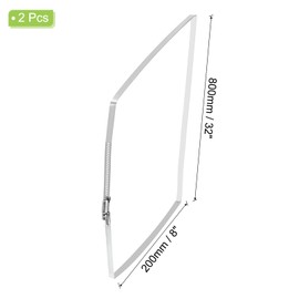 uxcell Rectangular Hose Clamps, 31" x 8" 304 Stainless Steel Square Duct Pipe Clamp for Ducting, Securing Hose, Cable and Bridge Project Application, Pack of 2