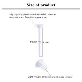 LAURITAMI Clear Earrings Studs Retainers Plastic Pins and Back Rubbers Stoppers Acrylic Ear Lobe Tragus Piercing 20G