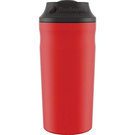 CanKeeper 3-In-1 - FITS 12oz, 16oz and Slim Cans - Keeps Cans Cold For Hours - Double Walled, Vacuum Insulated Cooler - Lid Keeps Cold In, Dirt Out (Red)