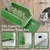 BOWHAUS XL Enclosed Stainless Steel Cat Litter Box with Lid,