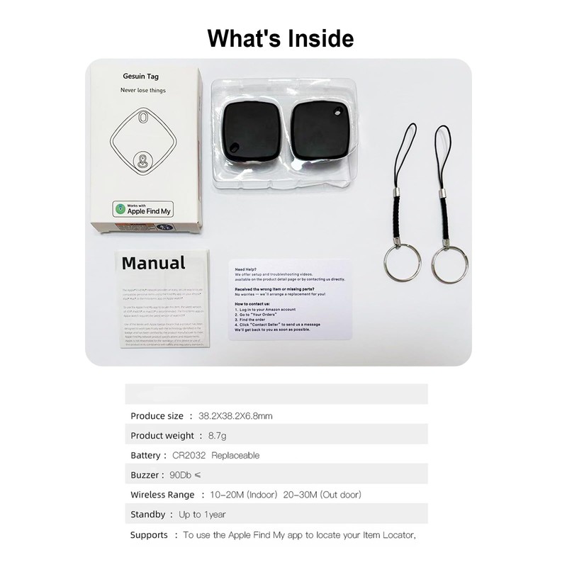 Smart Bluetooth Tracker 2-Pack – Key Finder & Luggage Locator,