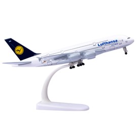 Bswath Model Airplane 1:300 Scale Model Deutsche Lufthansa A380 Model Planes Metal Alloy Model for Gift and Decoration
