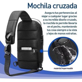 Otras Marcas 5 Mochilas Antirrobo Cruzada Bolso Pecho Con Código
