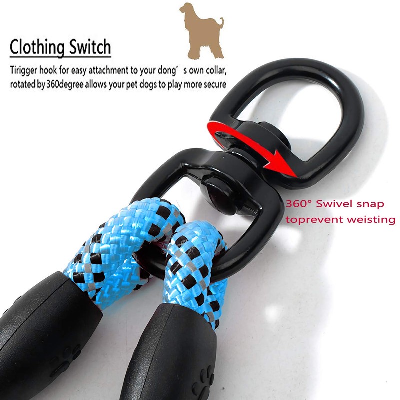 DDSCOLOUR Double Dog Leash Coupler, No Tangle 360° Swivel Reflective