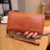 DORIS&JACKY Women Leather Wallet Rfid Blocking Large Capacity Zipper Around