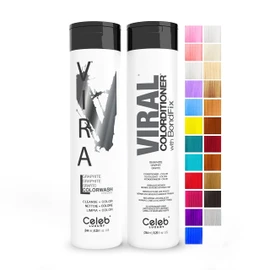Celeb Luxury Intense Color Depositing Colorwash Shampoo + BondFix Rebuilder, Vegan, Sustainably Sourced Plant-Based, Semi-Permanent Hair Color, Viral and Gem Lites Duos 8.25 fl Oz(Pack of 2), Graphite