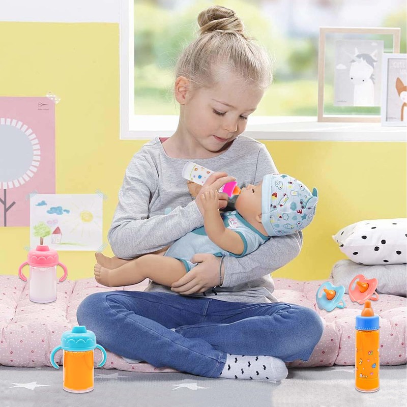 Jgalnim 15 PCS Baby Doll Accessories Magic Bottle Set,Pretend Play