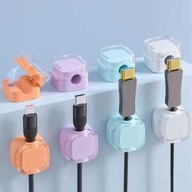 8 Pcs Organizador de Cables Magnéticos, Soporte de Cable Ajustable para Computadora, Mesita de Noche, Coche, Oficina, Clips de Alambre para Gestión de Cables, Accesorio de Escritorio Ideal