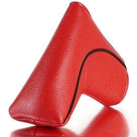 Big Teeth Putter Cover Premium Solid Color Cover American Pin Shape Magnet Golf Putter Cover Pin Blade (Red)