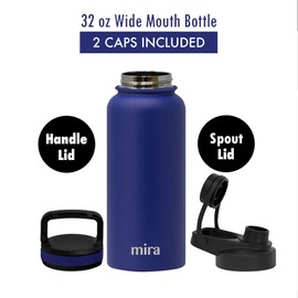 Mira Sierra Botella de agua con tapa de boquilla, 32 oz, azul, 32 oz (960 ml), azul