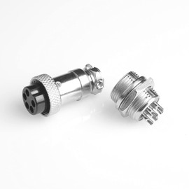 Aviation Plug Connector 5 Pairs GX16-5 Aviation Plug Male Female Panel Metal Wire Connector 16mm Socket (5 Pcs Male+5 Pcs Female 5 Pins Aviation Plug)