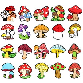 21 Pcs Mushrooms Shoe Charms Plants Shoes Charms for Adults Kawaii Cartoon Mushroom Cute Shoe Accessories Pins Decoration Charm