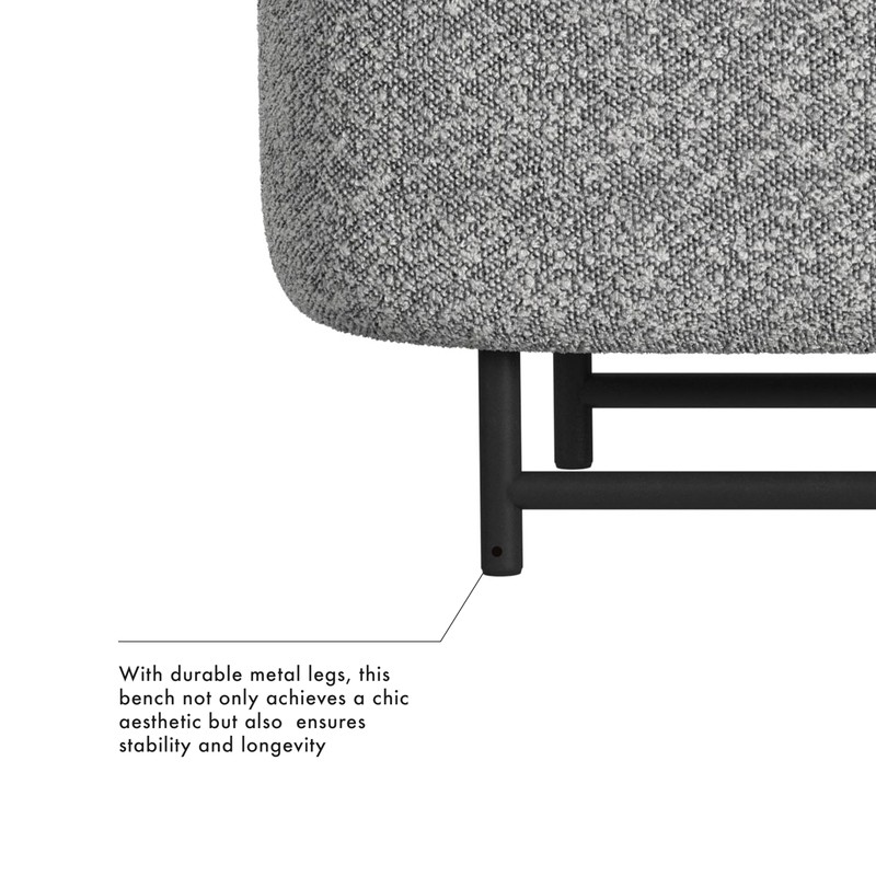 HomePop Ellipse Modern Storage Bench with Metal Legs Home Décor|Bench