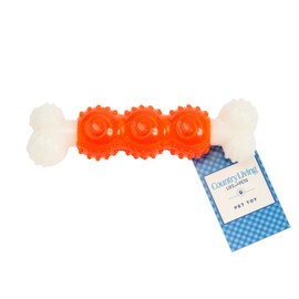 American Pet Supplies TPR Nylon Bone Chew Toy, Tough and Durable Dog Bone Chew Toys for Puppies and Dogs (Orange)