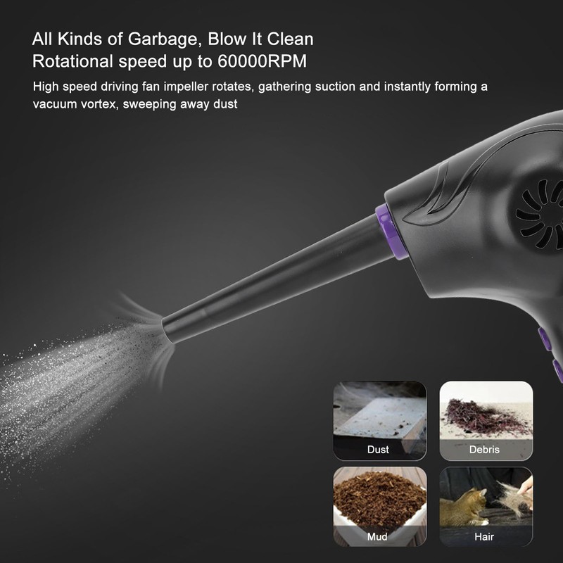 Air Duster 60000RPM 2 Speed Powerful Dust Blower Portable Rechargeable