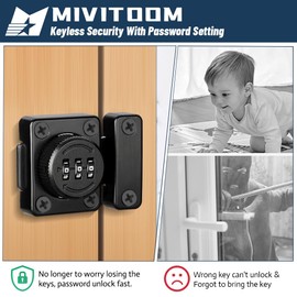 2PCS Cabinet Password Hasp Locks, Security Combination Bolt Lock Cabinet Locks Rotary Door Lock with Screws for Bathroom Bedroom Garden