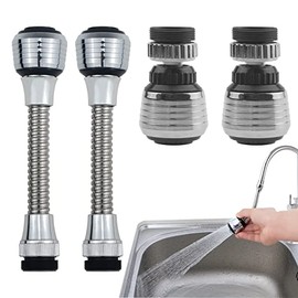 4 PACK Faucet Extender Tubes Flexible 360 Degrees Faucet Extension Sprayer for Kitchen Sink