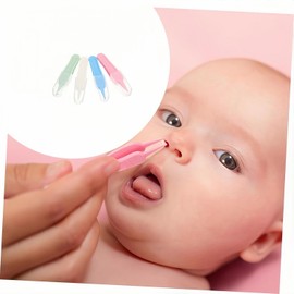 Heyumybit Baby Ear & Nose Cleaning Clip,4 Pcs Plastic Round-Head Nasal Tweezers,Baby Nose Picker for Cleaning The Nasal Cavity,Nose Cleaning Tools,Gentle and Safe