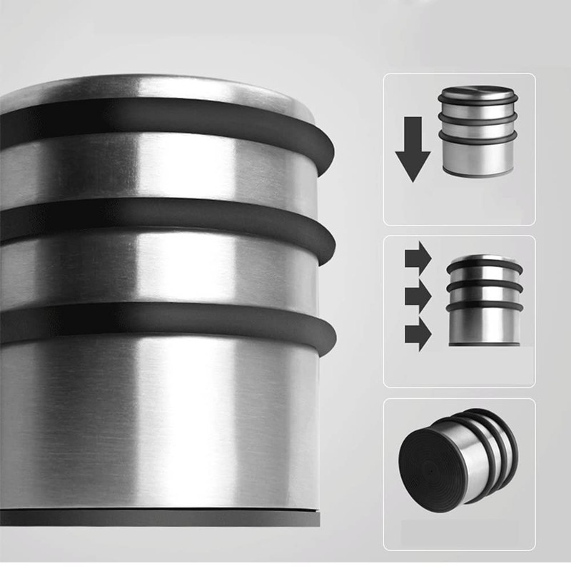 Stainless Steel Door Stopper, Heavy Duty Door Stop with Protective