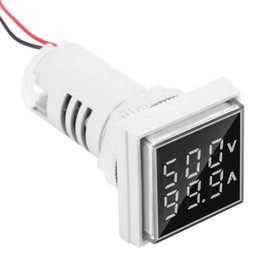 LED Digital Display AC Voltmeter Voltage Display 22 mm 0-100 A 60-500 V Meter Indicator Light (White)