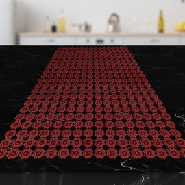 Elegant Comfort Table Runner, Dresser Scarf, Embroidery Table Decor for Inside or Outside, Luxury Crochet Tabletop, Kitchen Dining Table Runner, 16 X 72 Inch, Burgundy