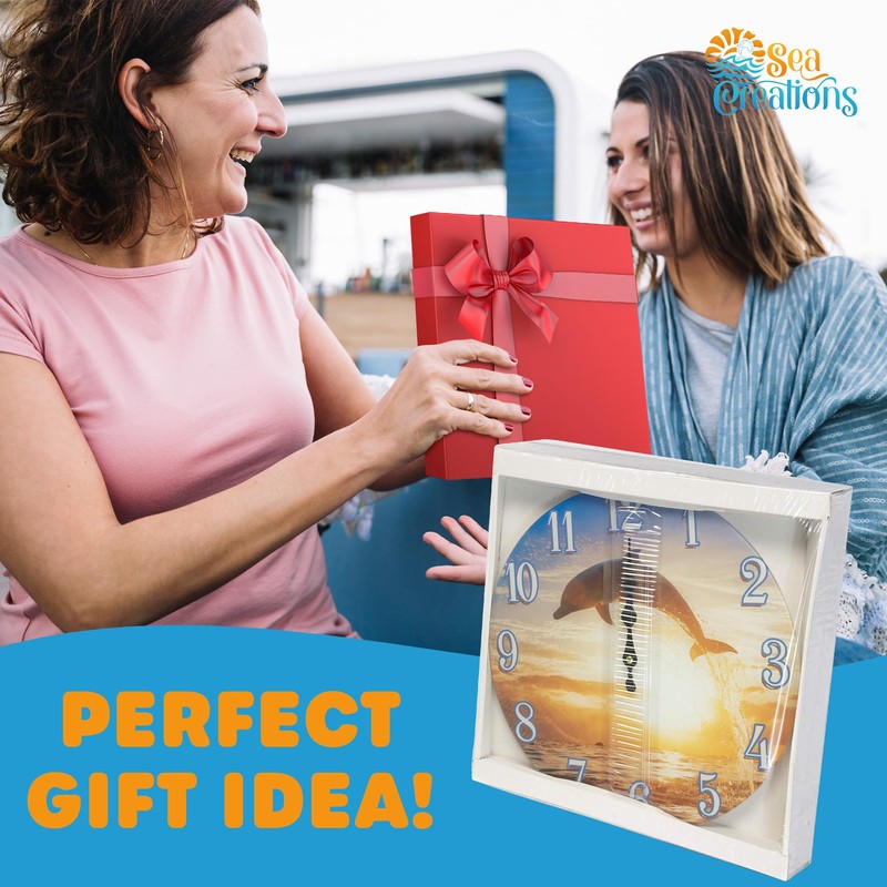 Sea Creations Glass Wall Clock - Coastal, Nautical, and Beach