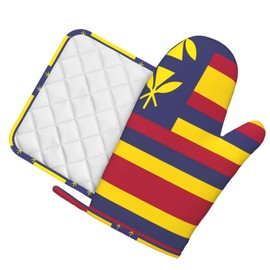 Flag of The Kingdom of Hawaii Kitchen Heat Resistant Mitts and Potholders, Kitchen Grill Cover, Dinner Tray, Banquet, BBQ Universal Potholder Mitts (Pack of 2),