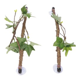 Reptile Corner Branch Terrarium Plant Decoration with Suction Cups for Amphibian Lizard Snake Climbing
