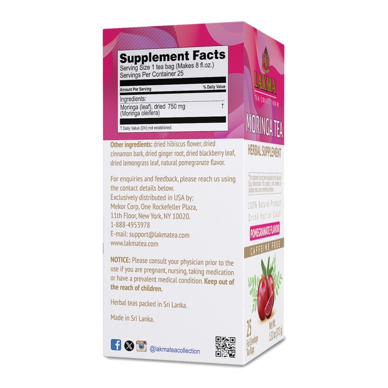 HYLEYS Lakma Moringa Oleifera Tea with Pomegranate - 25 Tea