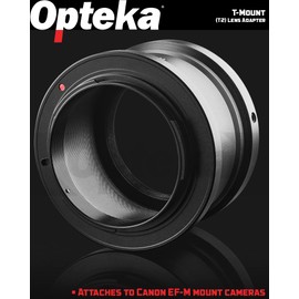 Opteka (T2) T-Mount Adapter Compatible with Canon EF-M Mount EOS-M Mirrorless Cameras: M50 Mark II, M6 Mark II, M200, M50, M100, M5, M6, M10, M3, M2, M…