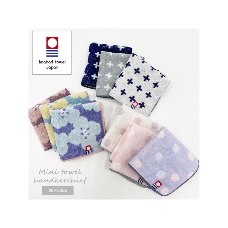 Imabari Towel IBT-301-BL Handkerchief Towel, Mini Handkerchief, Gift, Mini Towel,