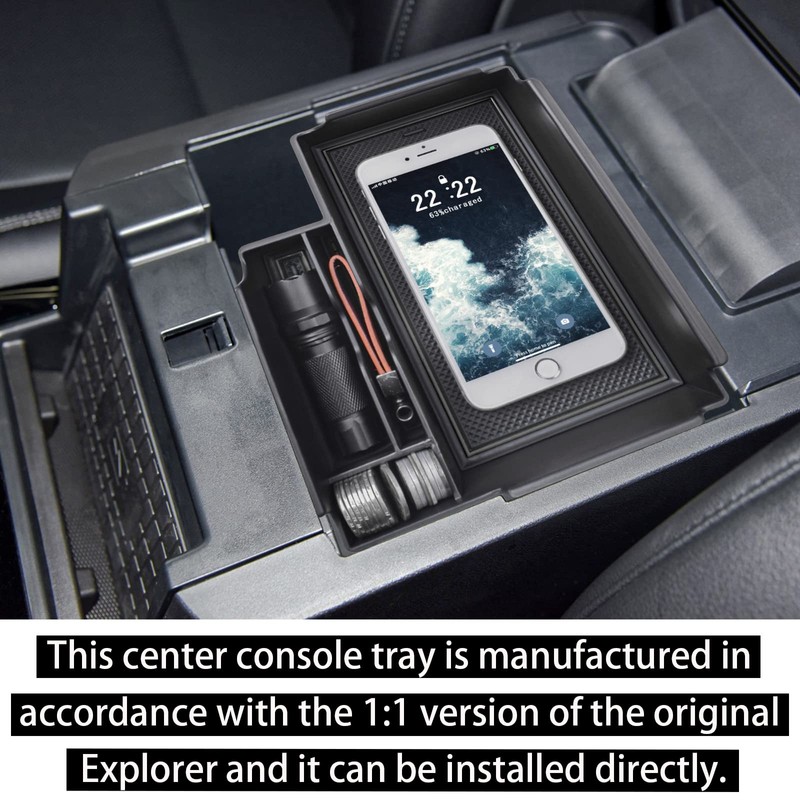 RUNROAD Upgrade Center Console Organizer Tray Compatible with Ford Explorer