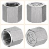 sourcing map Hex End Cap 304 Stainless Steel Nut, NPT