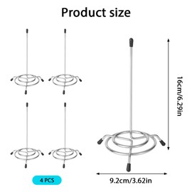 LUFEIS Receipt Spike, 4PCS Stainless Steel Ticket Stabber for Restaurant, 16cm Straight Rod Spike with Round Stand, Metal Bill Holder and Memo Holder for Restaurant, Kitchen, Office, Hotel, Home