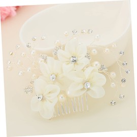 DECHOUS Silver Bridal Hair Ornament Graceful Comb with Rhinestones for Wedding Photography Charming Hair Accessory for Various Hairstyles