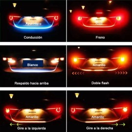 PUNKZZ Tira Led Cajuela Auto Azul Glacial Secuencial Color Tunning