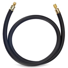Upgraded 1/2" Diameter Hvac Vacuum Hose, 3/8" to 1/4" Fitting High-Flow Refrigerant Hose Faster HVAC Evacuation and Recovery, 6 Feet Black