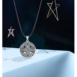 Odinstone 925 Sterling Silber keltische Halskette für Herren, Vintage Herren Anhänger Segen Schutz Schmuck mit Geschenkbox