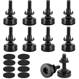 Pack of 8 Adjustable Furniture Levelers Feet, Adjustment Screw Adjustment Screw 3/8-16 Inch Adjustable Feet M10 with Insert Nut for Furniture Legs Feet